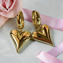 حلق قلب متدلّي مطلي ذهب من Misk Shop