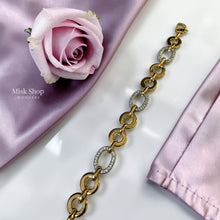
اسوارة حلقات ذهب مع زيركون فضي بتصميم مزدوج قابلة للتعديل من Misk Shop