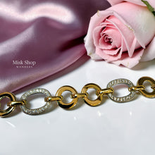 
اسوارة حلقات ذهب مع زيركون فضي بتصميم مزدوج قابلة للتعديل من Misk Shop