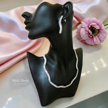 Elegant minimal zircon jewelry set with necklace, earrings, bracelet, and ring for refined feminine luxury styling