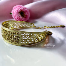 
اسوارة ذهبية بتصميم كرات منقوشة عريضة قابلة للتعديل مطلية ذهب عيار 18 من Misk Shop