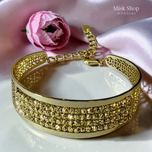 
اسوارة ذهبية بتصميم كرات منقوشة عريضة قابلة للتعديل مطلية ذهب عيار 18 من Misk Shop