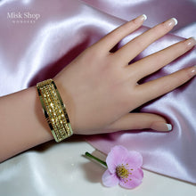 
اسوارة ذهبية بتصميم كرات منقوشة عريضة قابلة للتعديل مطلية ذهب عيار 18 من Misk Shop
