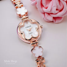 Floral women bracelet watch zircon 18K rose gold plated stainless steel quartz Misk Shop Jordan
