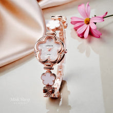 Floral women bracelet watch zircon 18K rose gold plated stainless steel quartz Misk Shop Jordan