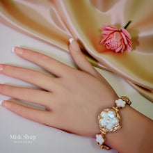 Floral women bracelet watch zircon 18K rose gold plated stainless steel quartz Misk Shop Jordan