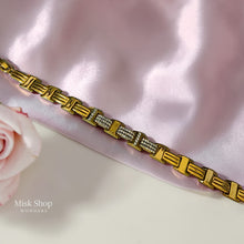 اسوارة ذهب 18 بتصميم هندسي مع زيركون فضي أنيق من Misk Shop