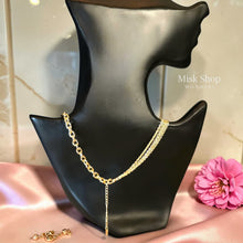 Elegant gold plated chain jewelry set with necklace bracelet and earrings displayed from Misk Shop
