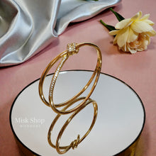 Gold Plated Knot Bracelet with Ring Set