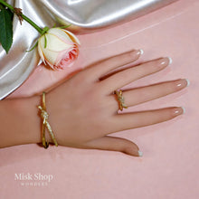 Gold Plated Knot Bracelet with Ring Set