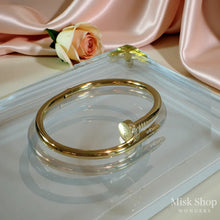 21k gold plated nail bangle with zircon stones standard size