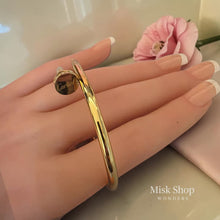 21k gold plated nail bangle with zircon stones standard size