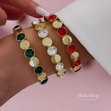 Gold Plated Elastic Gemstone Bracelets – Free Size