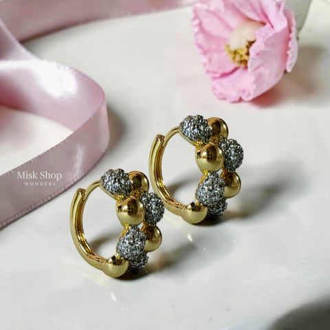 حلق مكس ذهب وفضة مطلي من Misk Shop