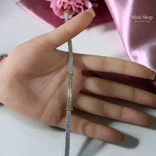 اسوارة ستراب تصميم H مرصعة زيركون ستانلس ستيل مطلية ذهب أبيض Two Tone من Misk Shop