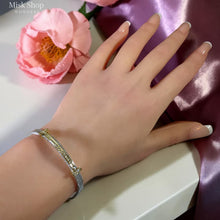 اسوارة ستراب تصميم H مرصعة زيركون ستانلس ستيل مطلية ذهب أبيض Two Tone من Misk Shop