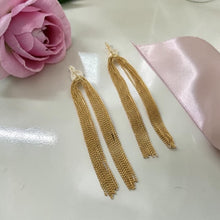 حلق طويل انسيابي مطلي ذهب عيار 21 من Misk Shop