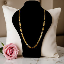 Long double chain necklace gold plated 18K stainless steel women jewelry