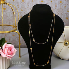 Long H link necklace 18K gold plated stainless steel for women