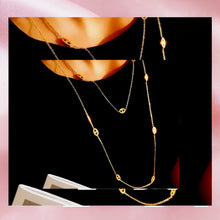 Long H link necklace 18K gold plated stainless steel for women