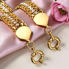 Luxury gold multi-chain zircon bracelet with royal statement design