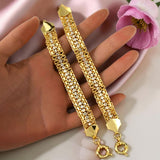 Gold-tone multi-chain zircon bracelet – Misk Shop