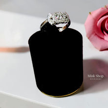 Luxury two-tone zircon jewelry set with necklace, earrings, bracelet, and free-size ring for glamorous evening occasions