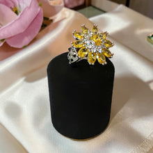 Luxury two-tone zircon jewelry set with necklace, earrings, bracelet, and free-size ring for glamorous evening occasions
