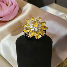 Luxury two-tone zircon jewelry set with necklace, earrings, bracelet, and free-size ring for glamorous evening occasions
