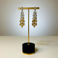 Luxury two-tone zircon jewelry set with necklace, earrings, bracelet, and free-size ring for glamorous evening occasions
