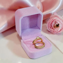 Luxury wide wedding ring with 21K gold plating and high clarity zircon stones by Misk Shop Jordan.