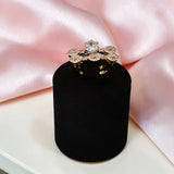21K gold-tone twin wedding ring set with high-clarity zircon stones – Misk Shop