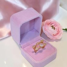 Luxury wide wedding ring with 21K gold plating and high clarity zircon stones by Misk Shop Jordan.