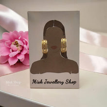 حلق عريض فاخر مرصع زيركون مطلي ذهب عيار 21 من Misk Shop