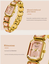 Luxury Pink Crystal Women Watch – 18K Gold Plated Stainless Steel