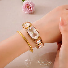 Luxury Pink Crystal Women Watch – 18K Gold Plated Stainless Steel