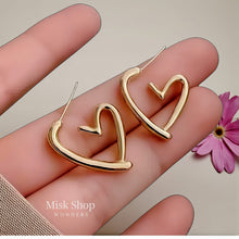 Open Heart Hoop Earrings – 316L Stainless Steel Gold Plated