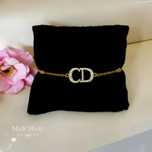 Gold plated CD bracelet with zircon stones from Misk Shop