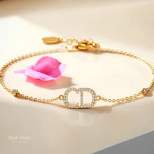 Gold plated CD bracelet with zircon stones from Misk Shop