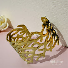 Gold plated coral inspired bracelet for women
