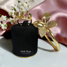 Golden floral zircon bracelet and adjustable matching ring set by Misk Shop