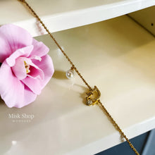 Gold plated letter D bracelet with pearl and zircon from Misk Shop