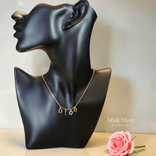 Gold plated letter necklace with zircon detail from Misk Shop