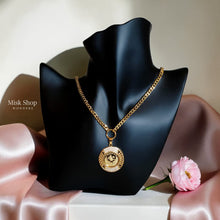 Long Ottoman coin necklace with zircon stones from Misk Shop