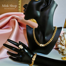 21K gold plated Monaco zircon necklace bracelet and adjustable ring set from Misk Shop