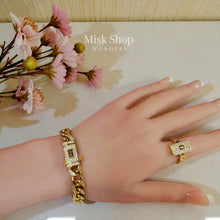 21K gold plated Monaco zircon necklace bracelet and adjustable ring set from Misk Shop