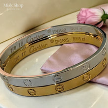 Love inspired bangle gold plated and rhodium plated bracelet
