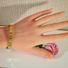 Love inspired bangle gold plated and rhodium plated bracelet
