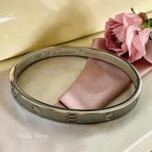 Love inspired bangle gold plated and rhodium plated bracelet
