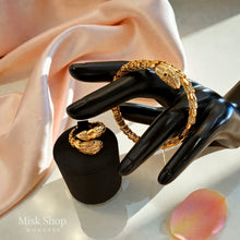 Snake Bracelet & Ring Set – 5A Zircon – 21K Gold Plated – Free Size
